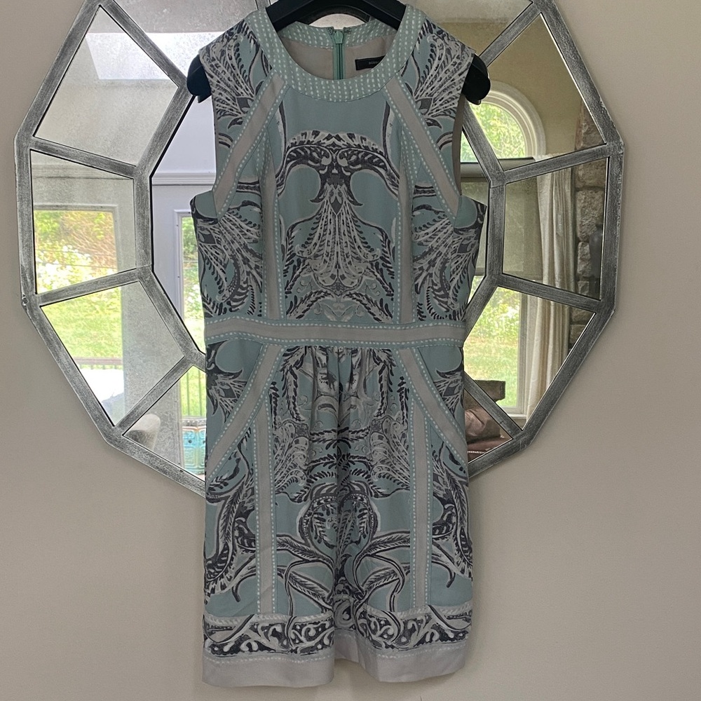 BCBGMaxAzria Intricate Blue and White Mini Dress